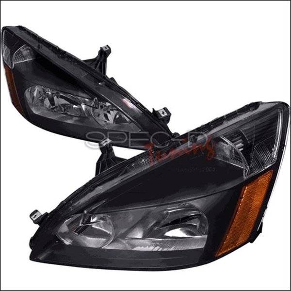 Overtime Crystal Housing Headlights for 03 to 07 Honda Accord; Black - 12 x 20 x 25 in. OV126190